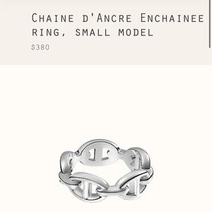HERMES Chaine d'Ancre Enchainee ring, small model